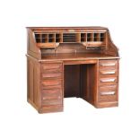 VICTORIAN OAK ROLL TOP DESK