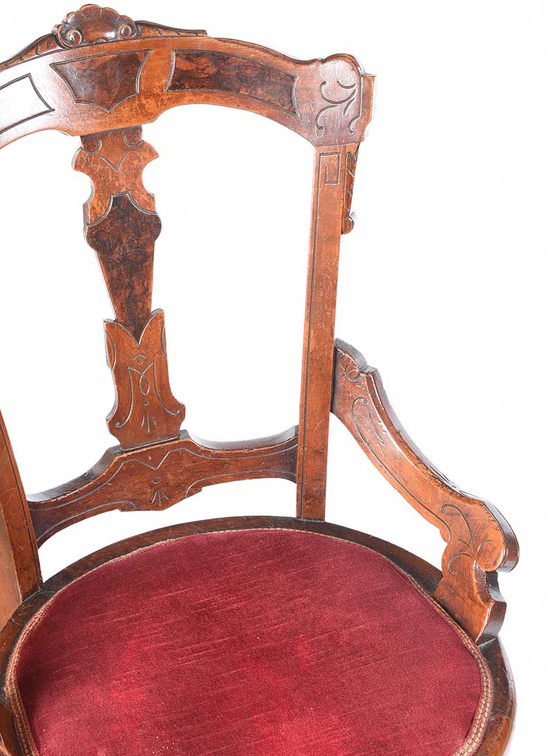 VICTORIAN MAHOGANY DESK CHAIR - Image 3 of 6