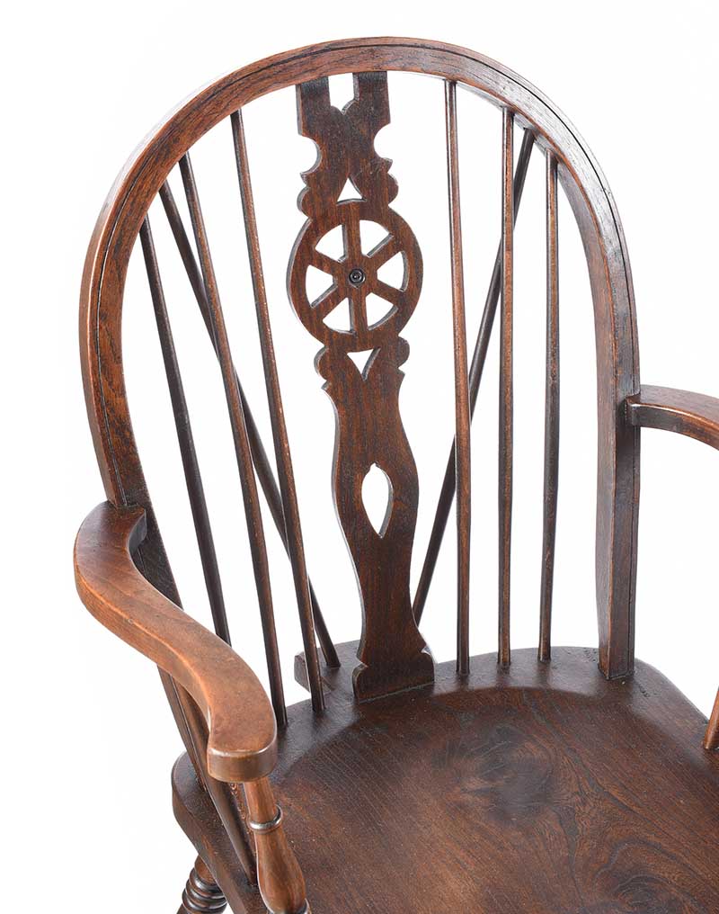 PAIR OF OAK WINDSOR ARMCHAIRS - Image 2 of 6