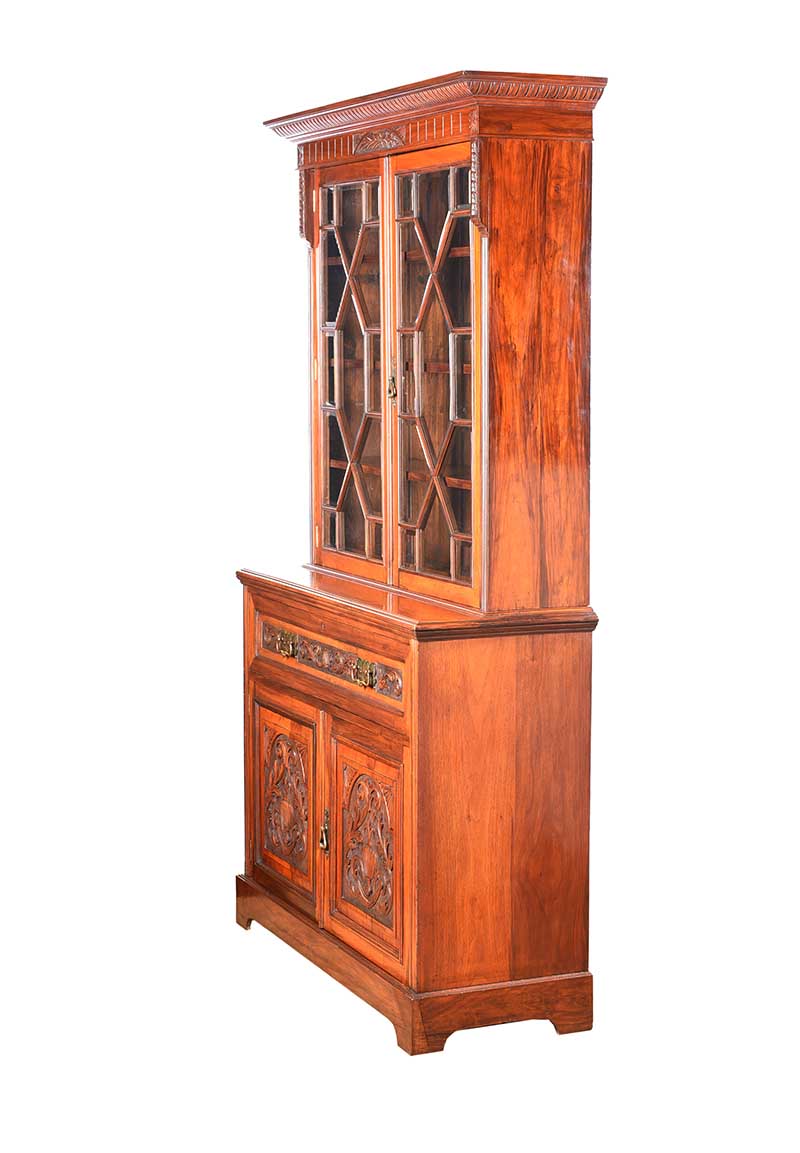 VICTORIAN MAHOGANY TWO DOOR BOOKCASE - Image 14 of 15