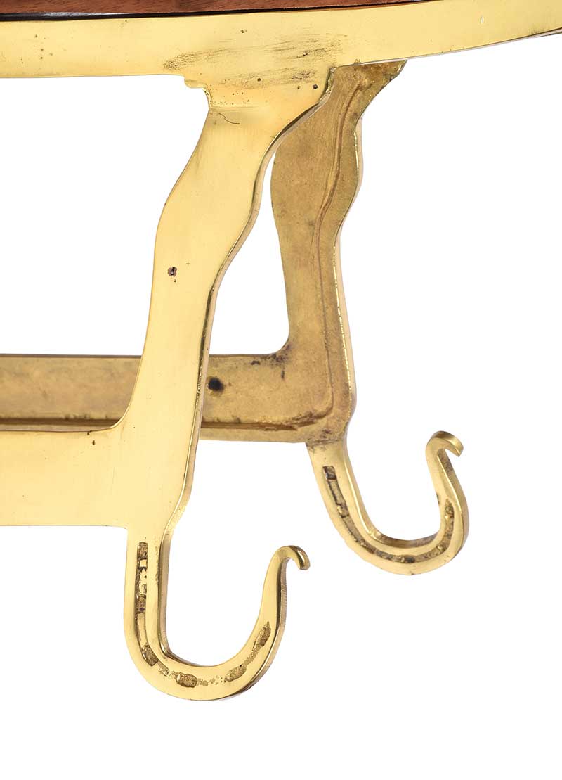 BRASS & MAHOGANY SADDLE STAND - Image 3 of 4