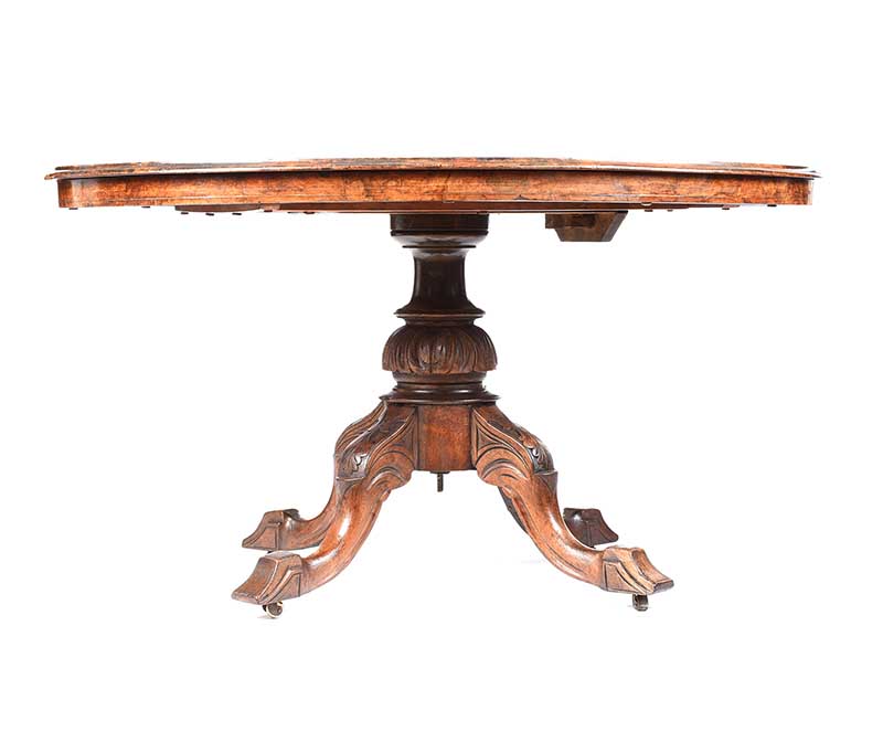 VICTORIAN WALNUT OVAL BREAKFAST TABLE - Image 3 of 7