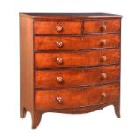 VICTORIAN MAHOGANY BOW FRONT CHEST OF DRAWERS