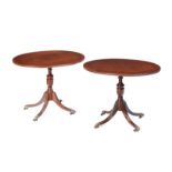 PAIR OF MAHOGANY OVAL LAMP TABLES