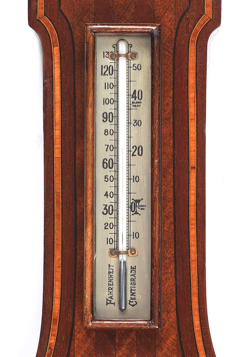 ART DECO INLAID MAHOGANY BAROMETER - Image 3 of 3