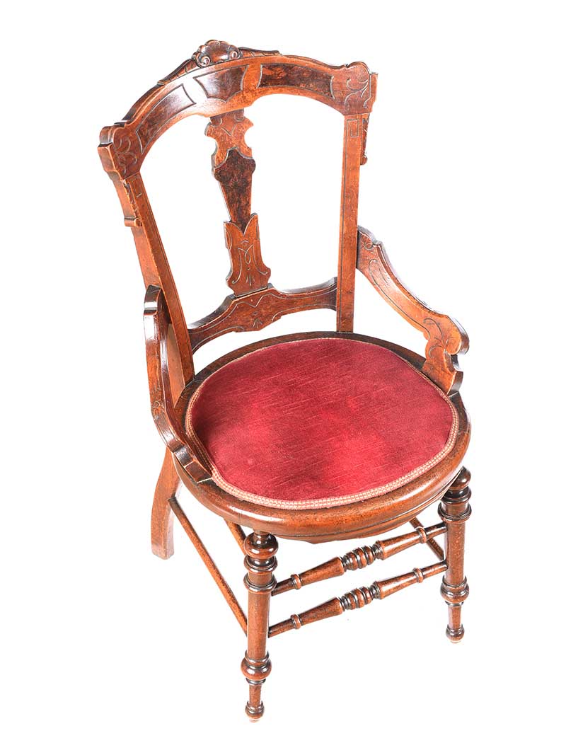 VICTORIAN MAHOGANY DESK CHAIR - Image 2 of 6