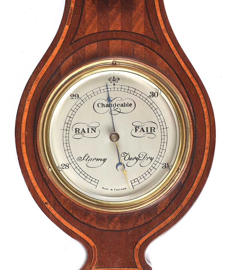 ART DECO INLAID MAHOGANY BAROMETER - Image 2 of 3