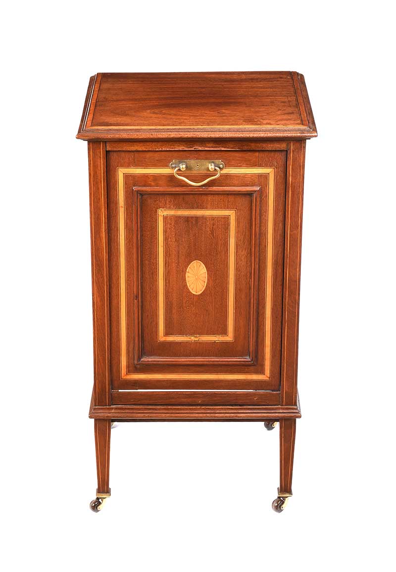 EDWARDIAN INLAID MAHOGANY COAL CABINET - Image 7 of 7