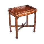 CHIPPENDALE STYLE TRAY TOP OCCASIONAL TABLE