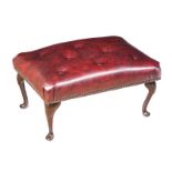 LEATHER DEEP BUTTONED STOOL