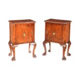 PAIR OF ANTIQUE BEDSIDE PEDESTALS