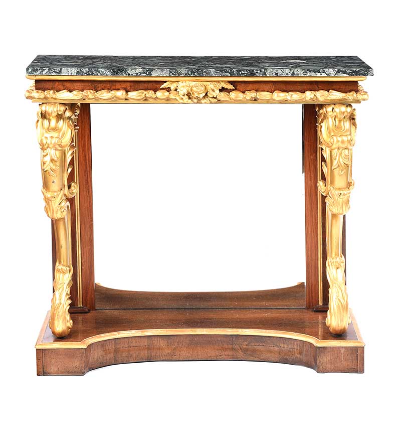 REGENCY ROSEWOOD MARBLE TOP CONSOLE TABLE - Image 5 of 6