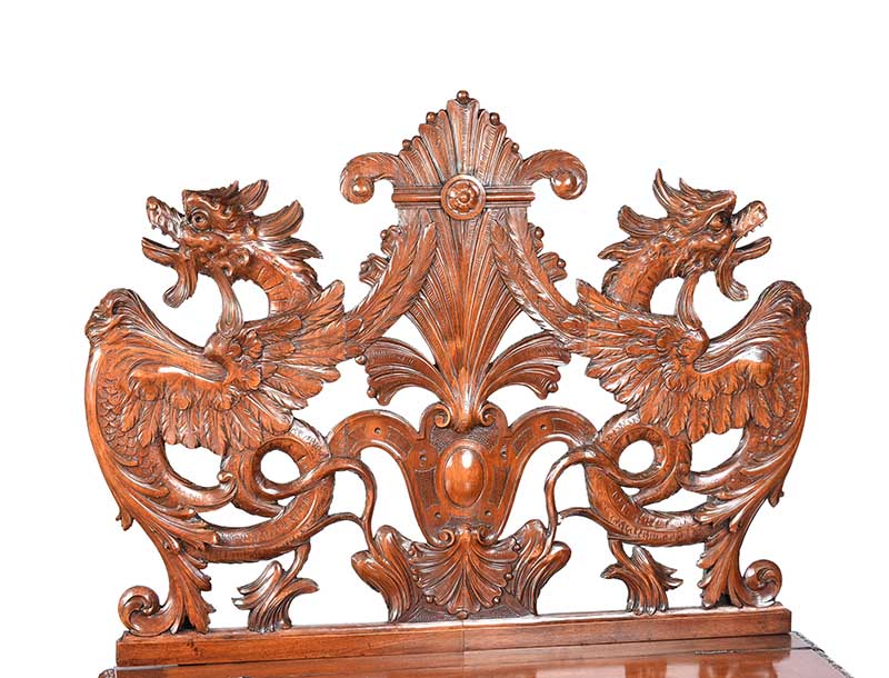 CARVED WALNUT MONK'S BENCH - Image 2 of 8