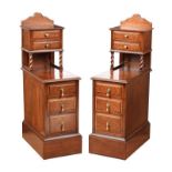 PAIR OF EDWARDIAN MAHOGANY BESIDE PEDESTALS