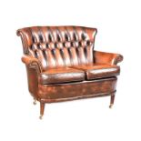 LEATHER BUTTON BACK SETTEE