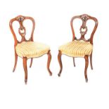 PAIR OF VICTORIAN WALNUT SIDE CHAIRS