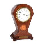 EDWARDIAN INLAID MAHOGANY MANTEL CLOCK