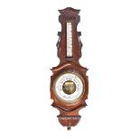 VICTORIAN CARVED OAK BAROMETER