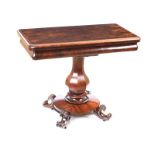 WILLIAM IV ROSEWOOD TURN OVER LEAF TEA TABLE