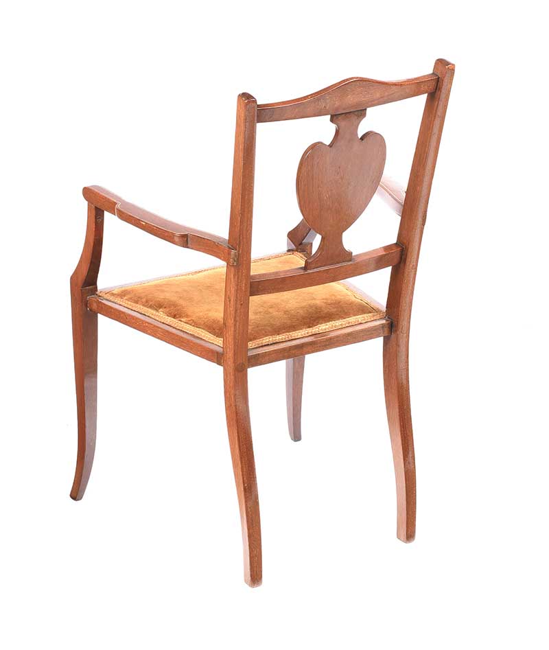 EDWARDIAN INLAID MAHOGANY CHILD'S ARMCHAIR - Image 6 of 6