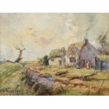 Irish School - OLD THATCHED COTTAGE - Oil on Board - 10 x 13 inches - Signed