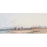 Frederick William Hattersley - WAITING FOR THE CATCH - Watercolour Drawing - 4.5 x 10.5 inches -