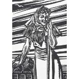 Harry Kernoff, RHA - TURF GIRL - Black & White Print - 7 x 5 inches - Unsigned