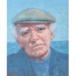 Norman J. Smyth, RUA - FISHERMAN - Oil on Canvas - 12 x 10 inches - Signed