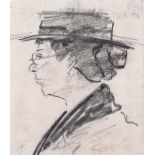 William Conor, RHA RUA - THE SPINSTER - Pencil on Paper - 4 x 3 inches - Unsigned