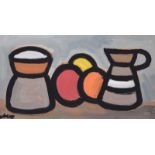 Markey Robinson - STILL LIFE, FRUIT & JUGS - Gouache on Board - 6 x 11 inches - Signed