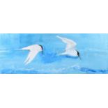 Jeff Adams - BIRD IN FLIGHT - Oil on Canvas - 12 x 31 inches - Signed in Monogram