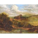 John Crawford Wintour, ARSA - DISTANT CASTLE ON THE HILL - Oil on Canvas - 9 x 11 inches - Unsigned