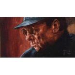 Thomas Putt - VAN MORRISON - Oil on Board - 4.5 x 8 inches - Signed