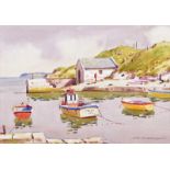 Samuel McLarnon, UWS - BALLINTOY HARBOUR - Watercolour Drawing - 9 x 12 inches - Signed