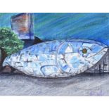 Tali Yaffe - WEE BIG FISH - Acrylic on Canvas - 8 x 10 inches - Signed