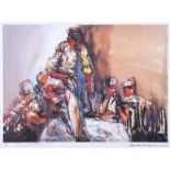 J.B. Vallely - DANCING ON THE TABLE - Limited Edition Coloured Print (50/150) - 14 x 19 inches -