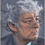 Thomas Putt - SEAMUS HEANEY - Oil on Board - 4 x 4 inches - Signed