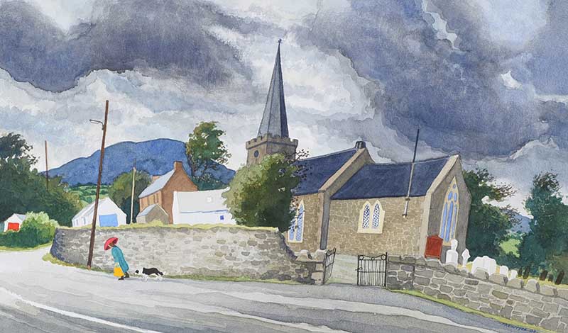 James Macintyre, RUA - AN AWFUL DAY, CAIRNCASTLE, COUNTY ANTRIM - Watercolour Drawing - 12 x 21