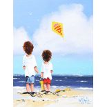 Michelle Carlin - BEACH FUN - Oil on Board - 16 x 12 inches - Signed