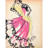 Gladys Maccabe, HRUA - LADY FASHION MODEL - Watercolour Drawing - 12 x 9.5 inches - Signed