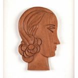 Markey Robinson - HEAD OF SHAWLIE - Carved Wooden Sculpture - 11 x 7 inches - Signed