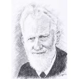Andy Saunders - GEORGE BERNARD SHAW - Pencil Drawing - 11 x 8 inches - Signed