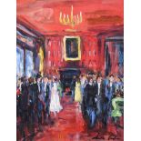 Marie Devlin - IN THE SHELBOURNE HOTEL, DUBLIN - Oil on Board - 10 x 8 inches - Signed