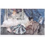 Sir William Russell Flint, RA - GIRL LOOKING AT A PAINTING - Limited Edition Coloured Print (481/