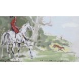 Con Campbell - THE HUNT - Oil on Board - 6 x 10 inches - Signed