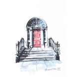 Barbara Allen - THE RED DOOR - Limited Edition Coloured Print (188/300) - 10 x 7 inches - Signed