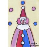 Patrick Robinson - LAUGHING CLOWN - Oil on Canvas - 12 x 8 inches - Signed