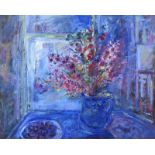 Robert Bottom, RUA - STILL LIFE, VASE OF FLOWERS - Oil on Board - 24 x 30 inches - Signed