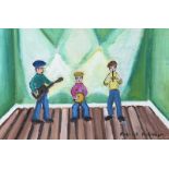 Patrick Robinson - THREE MUSICIANS - Oil on Canvas - 8 x 12 inches - Signed