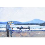 Sean Lorinyenko - OUR VIEW OF DOWNINGS SEAFRONT - Watercolour Drawing - 7 x 10.5 inches - Signed